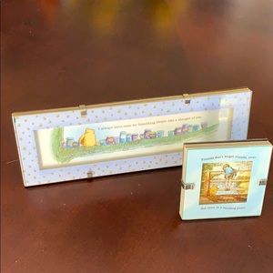 Small glass framed art pieces - Pooh